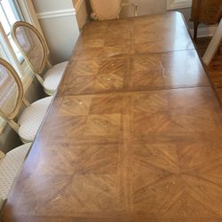 Dining room Set: table and chairs and china cabinet, French Provincial 