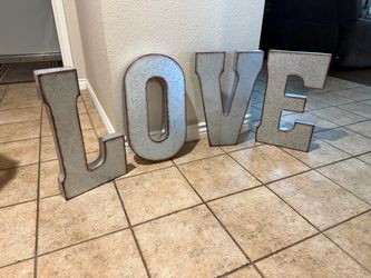 LOVE Galvanized Metal Letter Signs