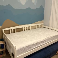 IKEA Twin Wooden bed frame and Mattress 