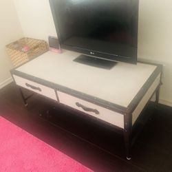 Metal And Leather TV stand 
