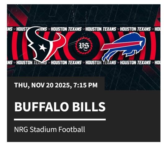 Texans vs Bills Thursday Night Football! 11/20/25