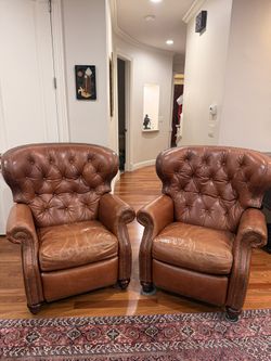 Tufted Leather Club Chairs