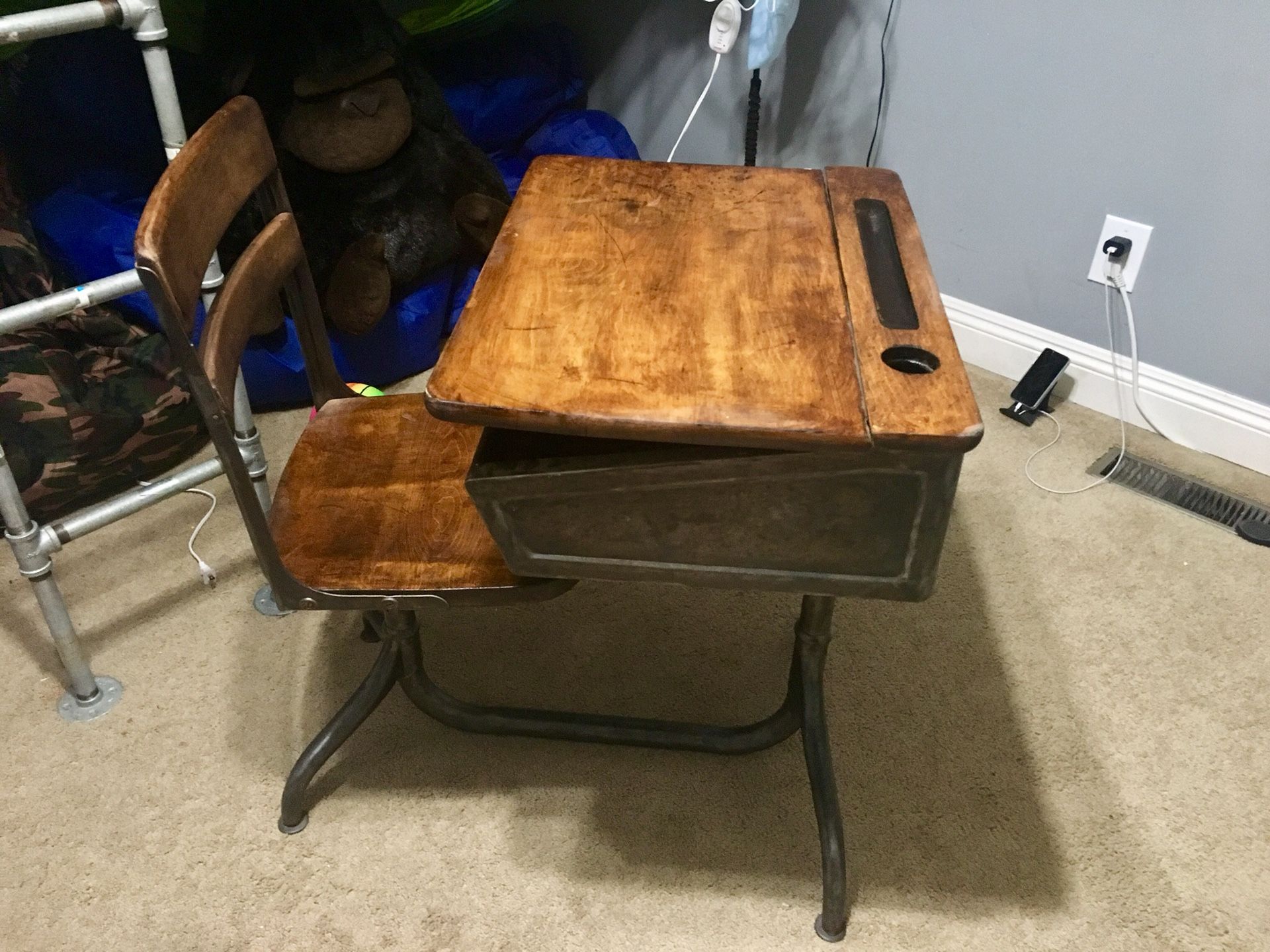 Refurbished 1940s school desk