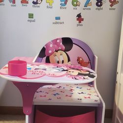 Disney Minnie Mouse Chair Desk With Storage Bin By Delta Children,  Pink