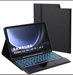 Funda De Teclado Para Samsun Galaxy Tab S9+ Fe S10+ (Keyboard Case With S Pen Holder)