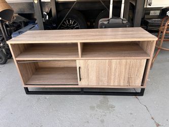 Essentials weathered grey tv stand
