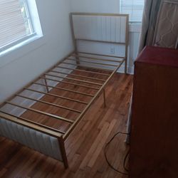 Single Bed Frame With Headboard And Footboard White Padding On Headboard And Footboard 
