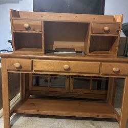 Brown Solid Wood Study Desk