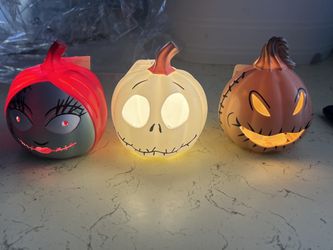 Nightmare Before Christmas Mini  Light Up Pumpkins 