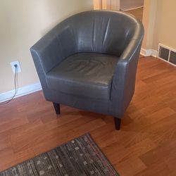 Nice Dark Grey Leather Chair