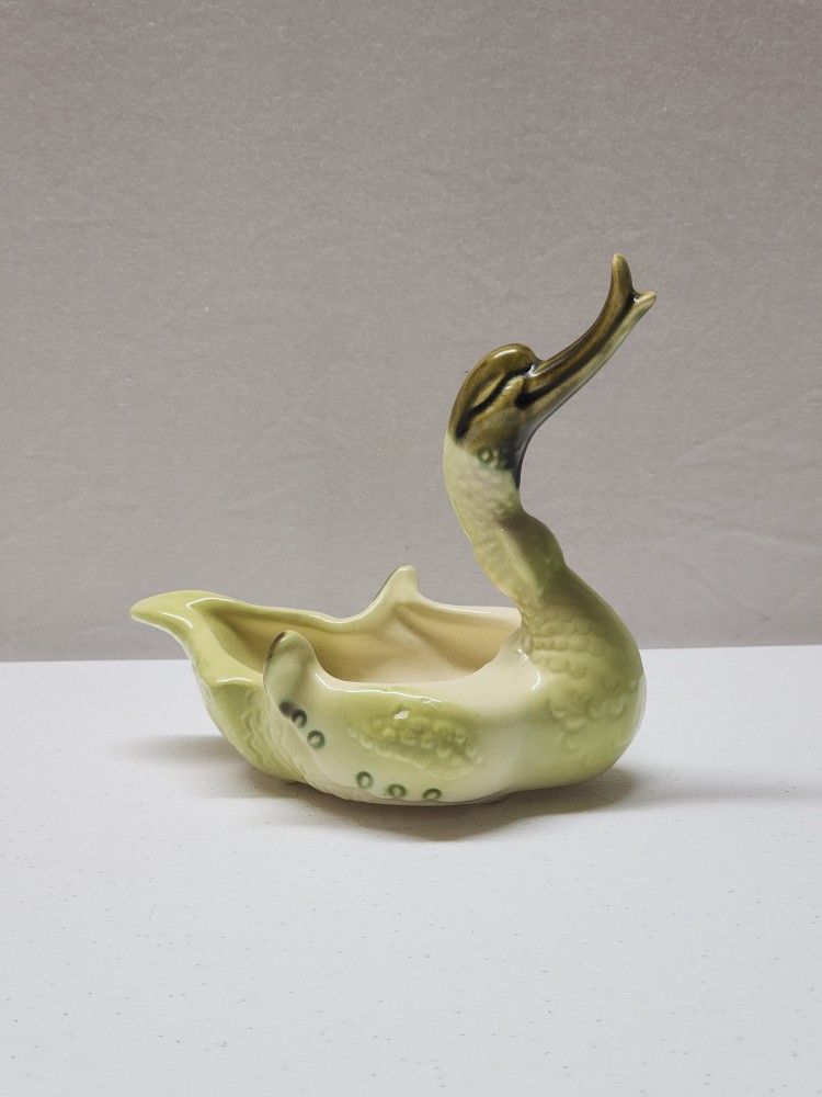 Hull Pottery Green Goose Swan Duck Planter Vintage
