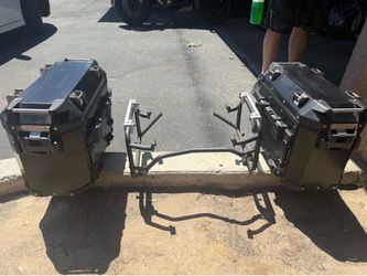 Triumph 1200 XCA Black Aluminum Panniers - set of 2 with mount