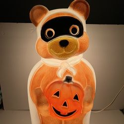 1995 24” Halloween Bear-Masked & Caped Teddy w/Pumpkin-Vintage