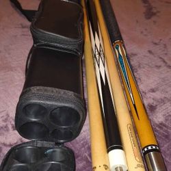 pool stick con su estuche