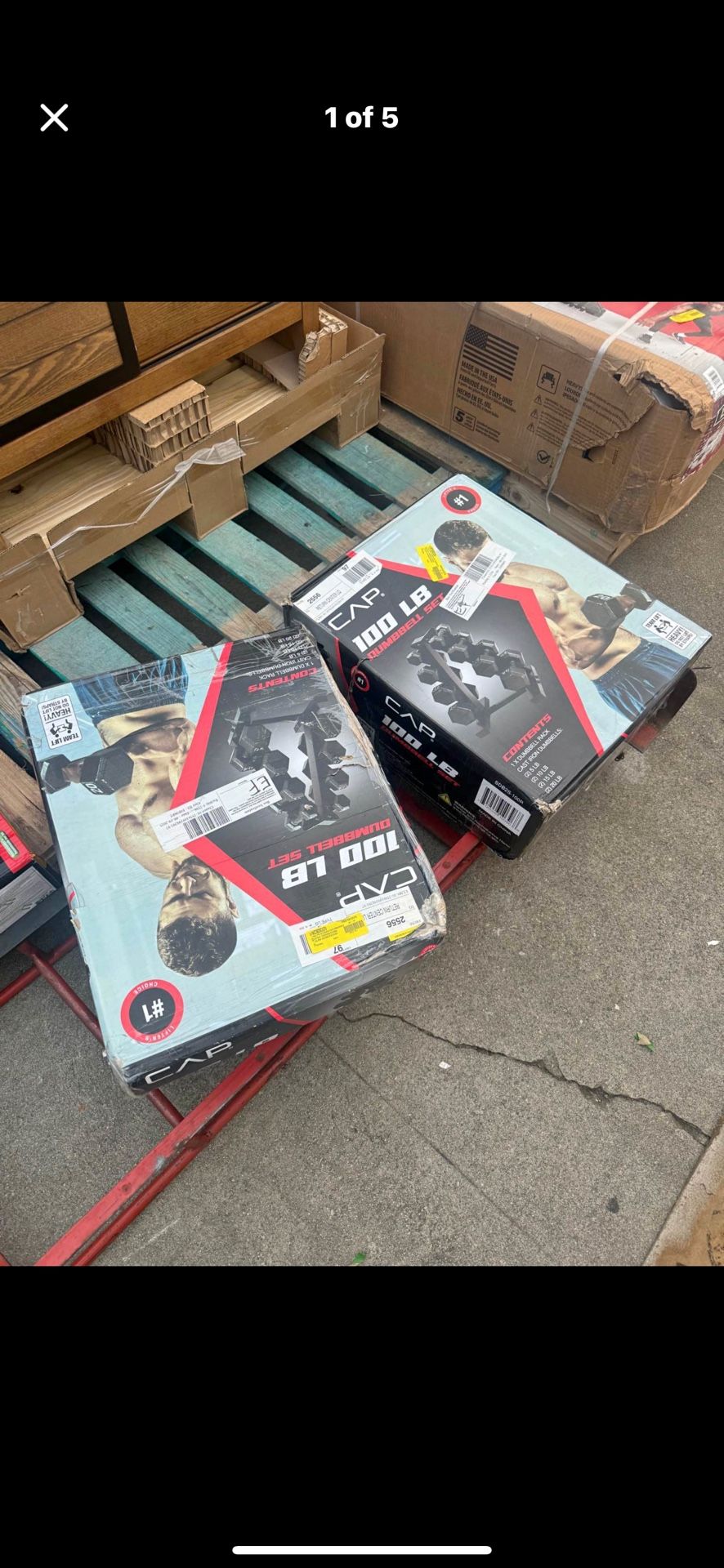 Cap Barbell 100 lb Cast Iron Hex Dumbbell Weight Set with Rack, Black