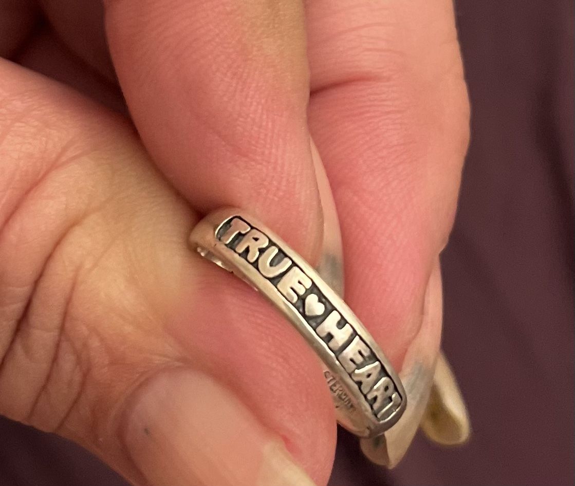 Sterling Silver Ring “TRUE 🩶 HEART” Sz 7