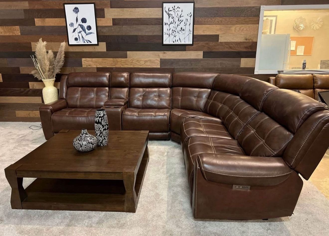 Concord 6-Piece Leather Power Reclining Sectional β Power Headrests | NEW