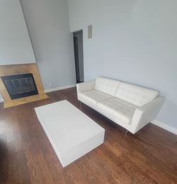 Matter Ivory cement Rectangle Coffee Table CB2