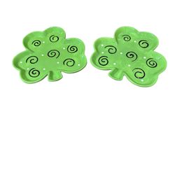 Set Of 2 St. Patrick’s Day Serving  Ceramic Trays-NEW