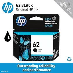 HP 62 Black Ink Cartridge | Works with HP ENVY 5540, 5640, 5660, 7640 Series, HP OfficeJet 5740, 8040 Series, HP OfficeJet Mobile 200, 250 Series

