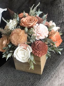 Centerpieces Made With Wood Flowers