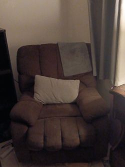Brown Fabric Recliner Armchair