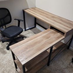 L Shaped Desk with Shelves