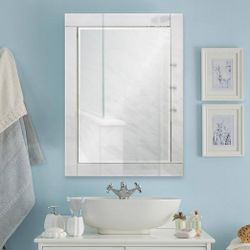 32x24 Inches Medium Rectangle Glass Shatter Resistant Contemporary Mirror