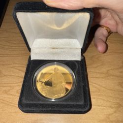 24KT GOLD PLATED SILVER COIN - US Presidential Portrait Medal