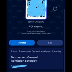 Waste Management Tickets 2 General Admission Saturday 