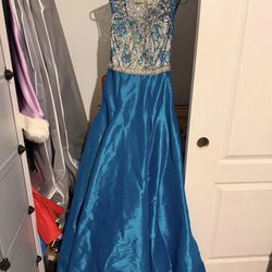 Teal Prom Formal Gown Size 6
