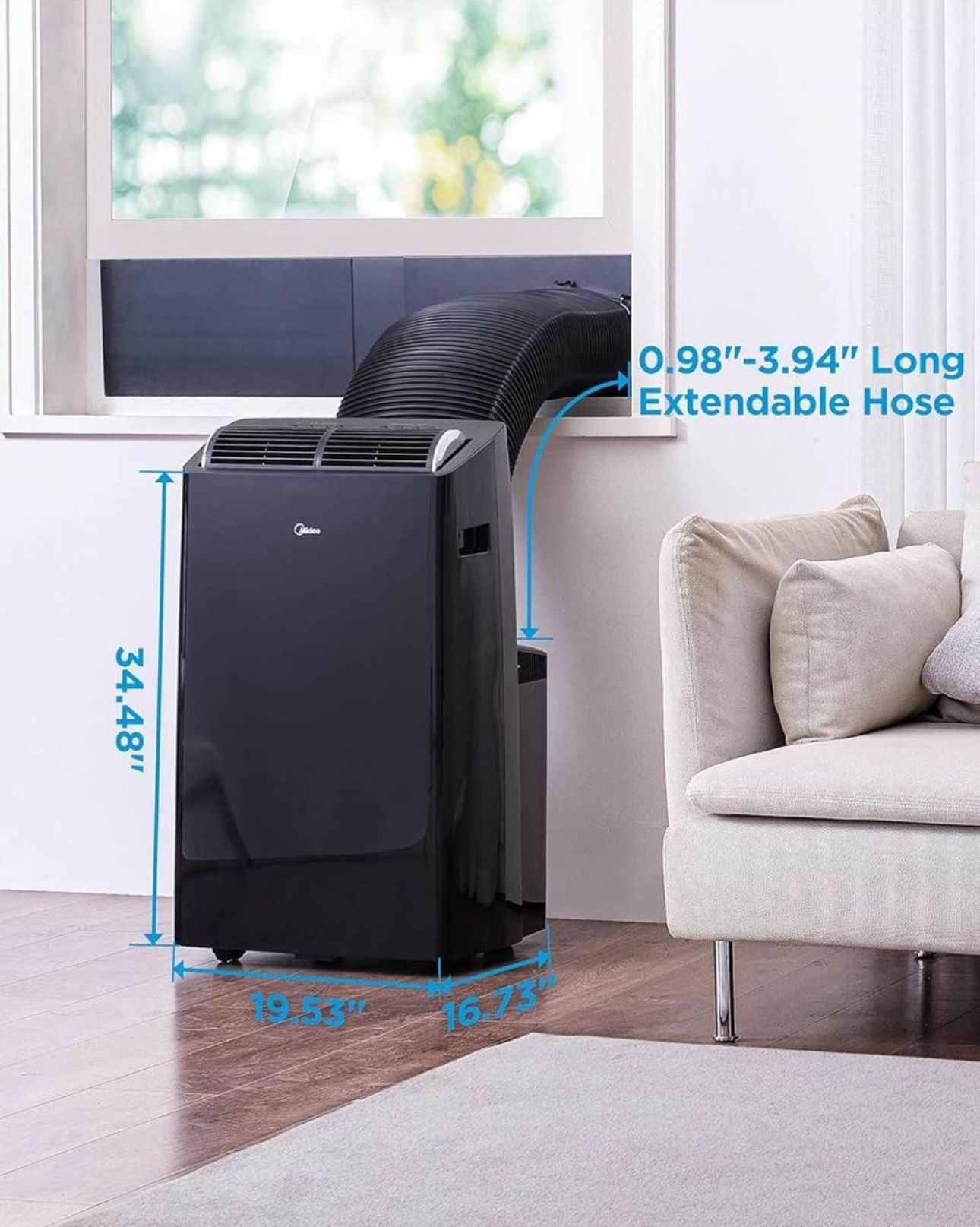 Midea Duo 12,000 BTU (10,000 BTU SACC) High Efficiency Inverter, Ultra Quiet Portable Air Conditione