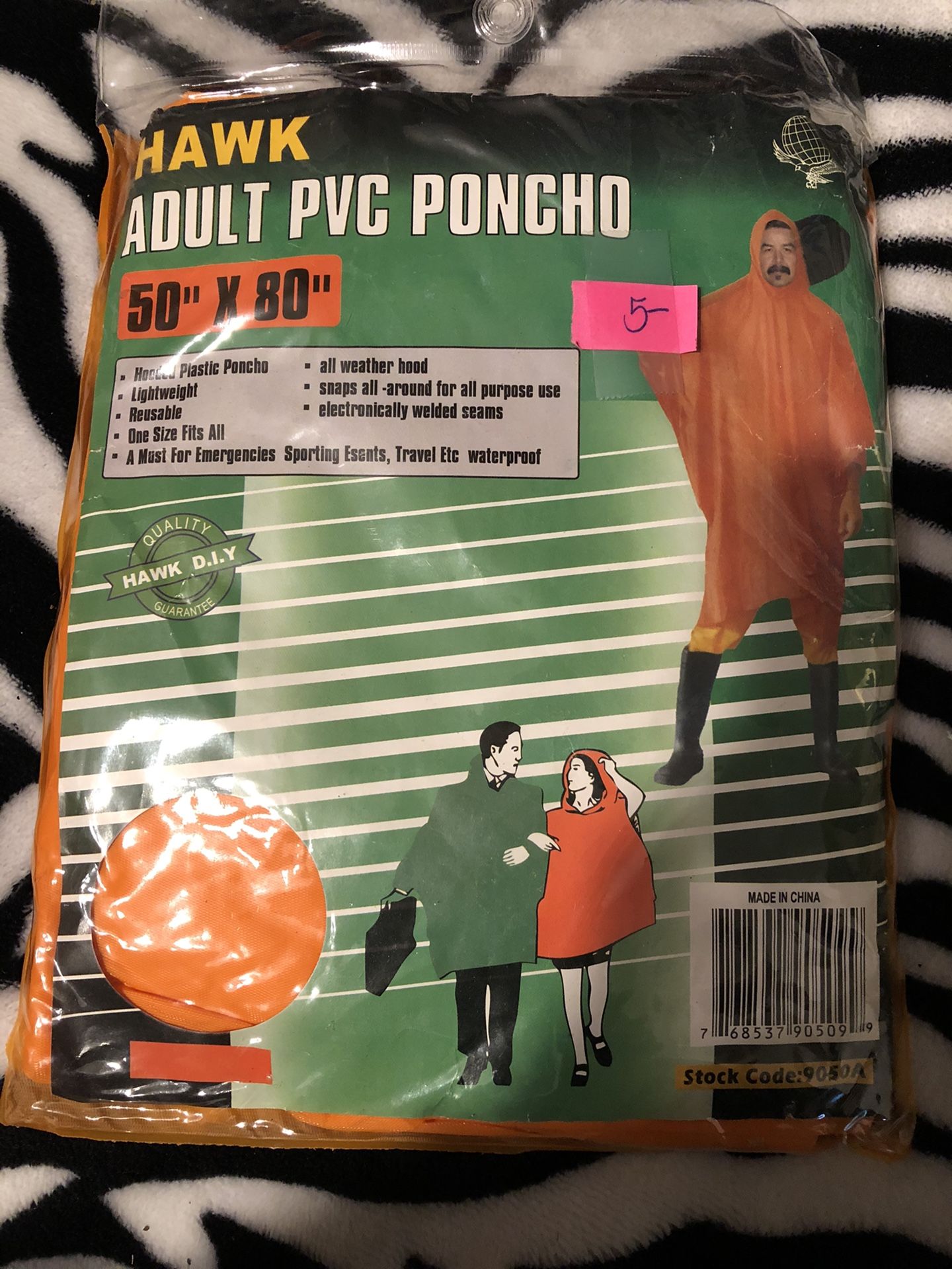 Adult poncho 50x80