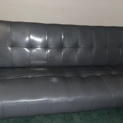 Grey Leather Futon 