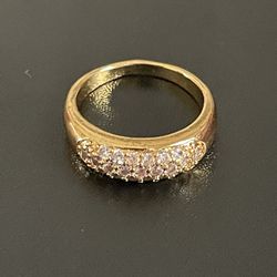 Gold Plated Simulated Diamond Woman Ring Size 6