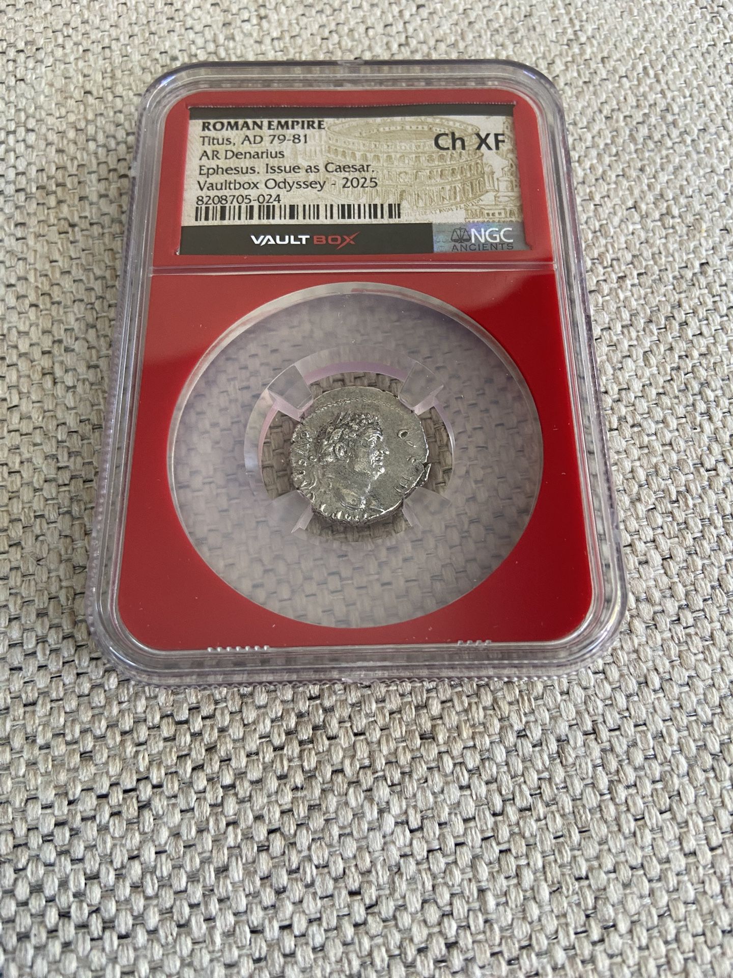 ROMAN EMPIRE TITUS, AD 79-81 AR DENARIUS CH XF / ANCIENT Coin, 1944 Years Old