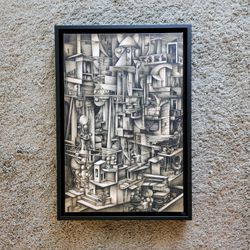 Cubism, Cubist Art, Frame Artful Art, Wall Decor, Boho Decore, Abstract Art