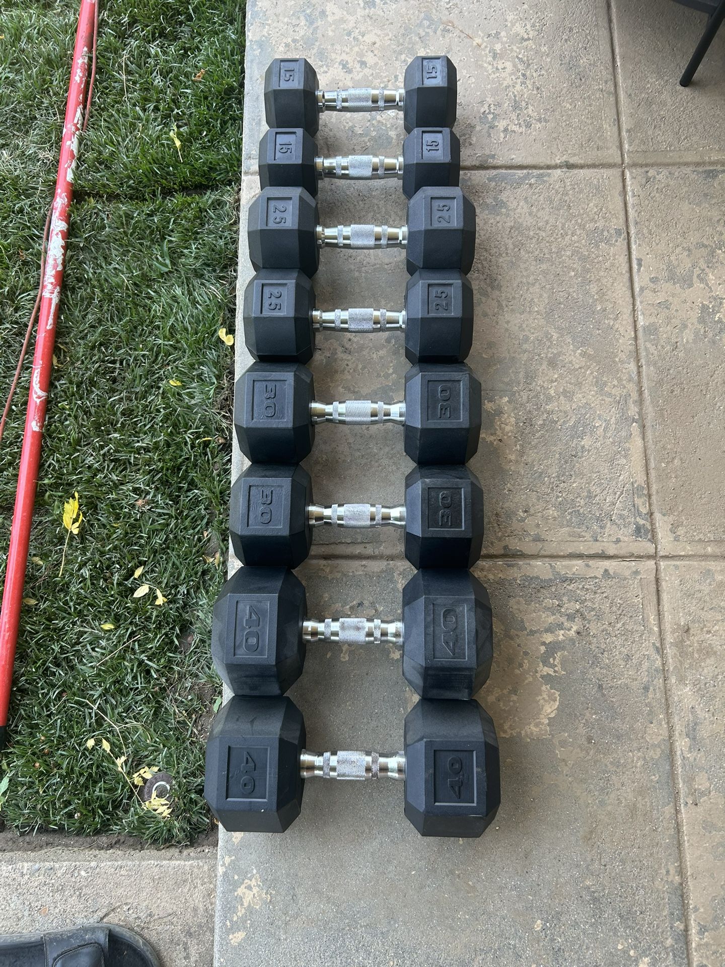 Rubber Dumbbell Set (Read Description)