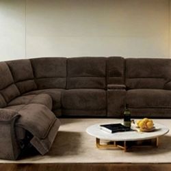 Brand New Brown Super Plush Power Reclining Sectional Sofa 