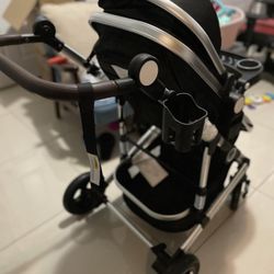 Kinder King 3 in 1 Reversible Baby Stroller w/Detachable Tray, Convert to Newborn Pram, Folding Infant Carriage for Toddler