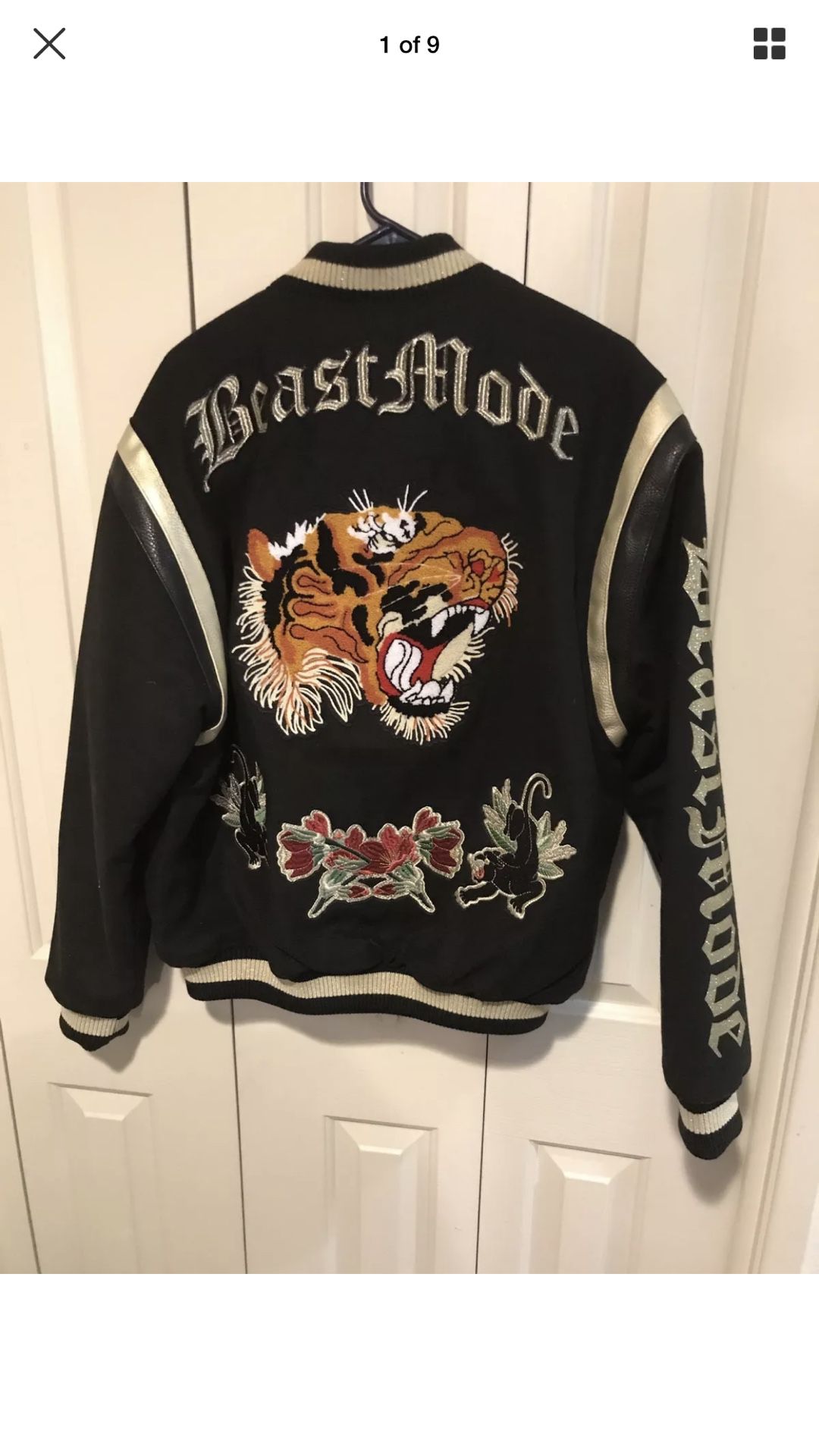 Hudson beast mode large jacket black gold New with tags tiger