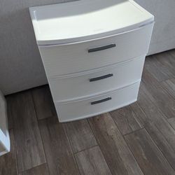 2 White Plastic Drawers