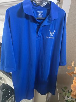 Classic royal blue polo with usa air force embroidered logo sz.L.