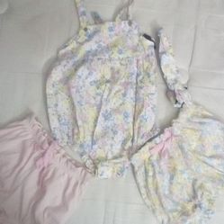 Baby Girl 4 Piece Outfit Set For Summer. For 12 Month Babies. New!! With Tag! Firm Price!!