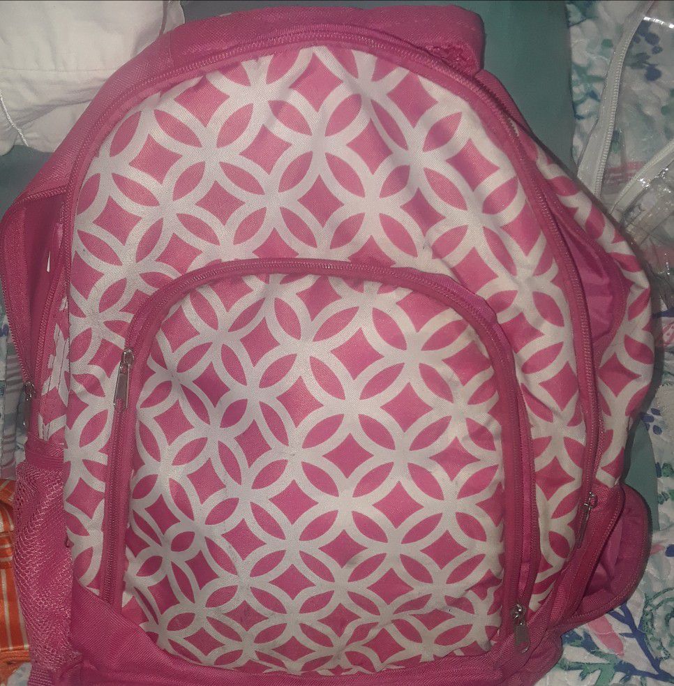Pink Patterned Backpack