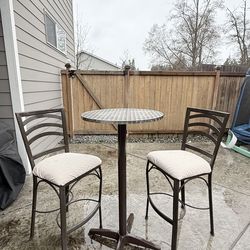 2-Seater Bar Stool Set with Round table