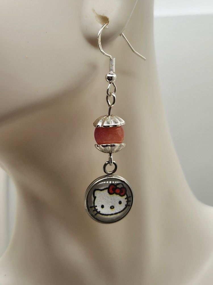Silver Hello Kitty Earrings