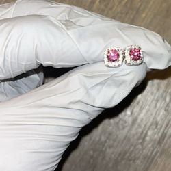 Moissanite Diamond Halo Earring 