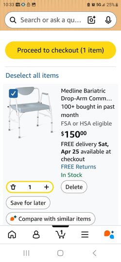 MEDLIBE BARIATRIC ADULT PORTABLE TOILET $ 80