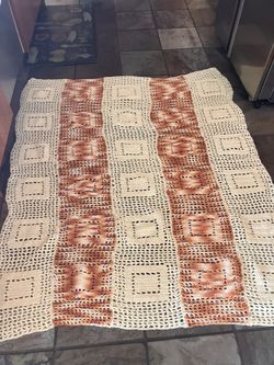 Vintage 1970s crochet blanket
